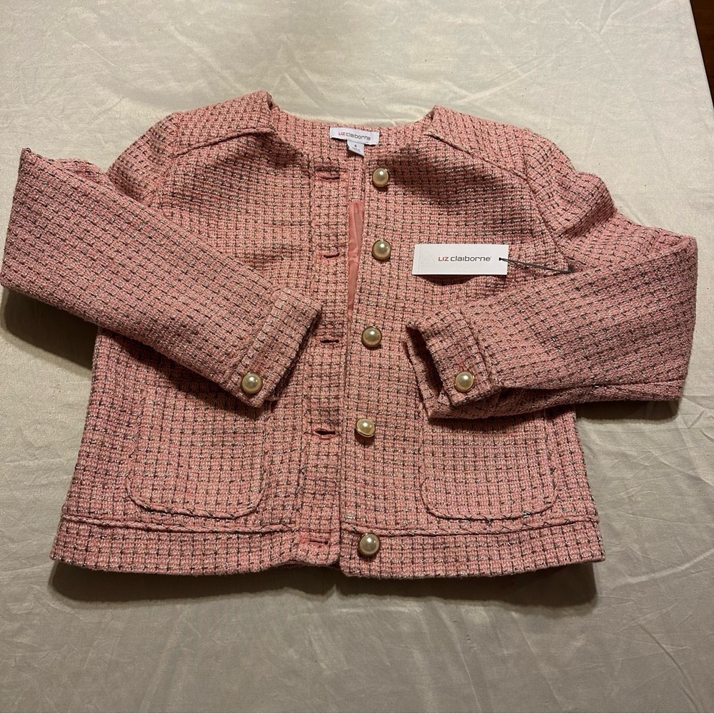 Liz Claiborne  Pink Tweed Jacket/blazer